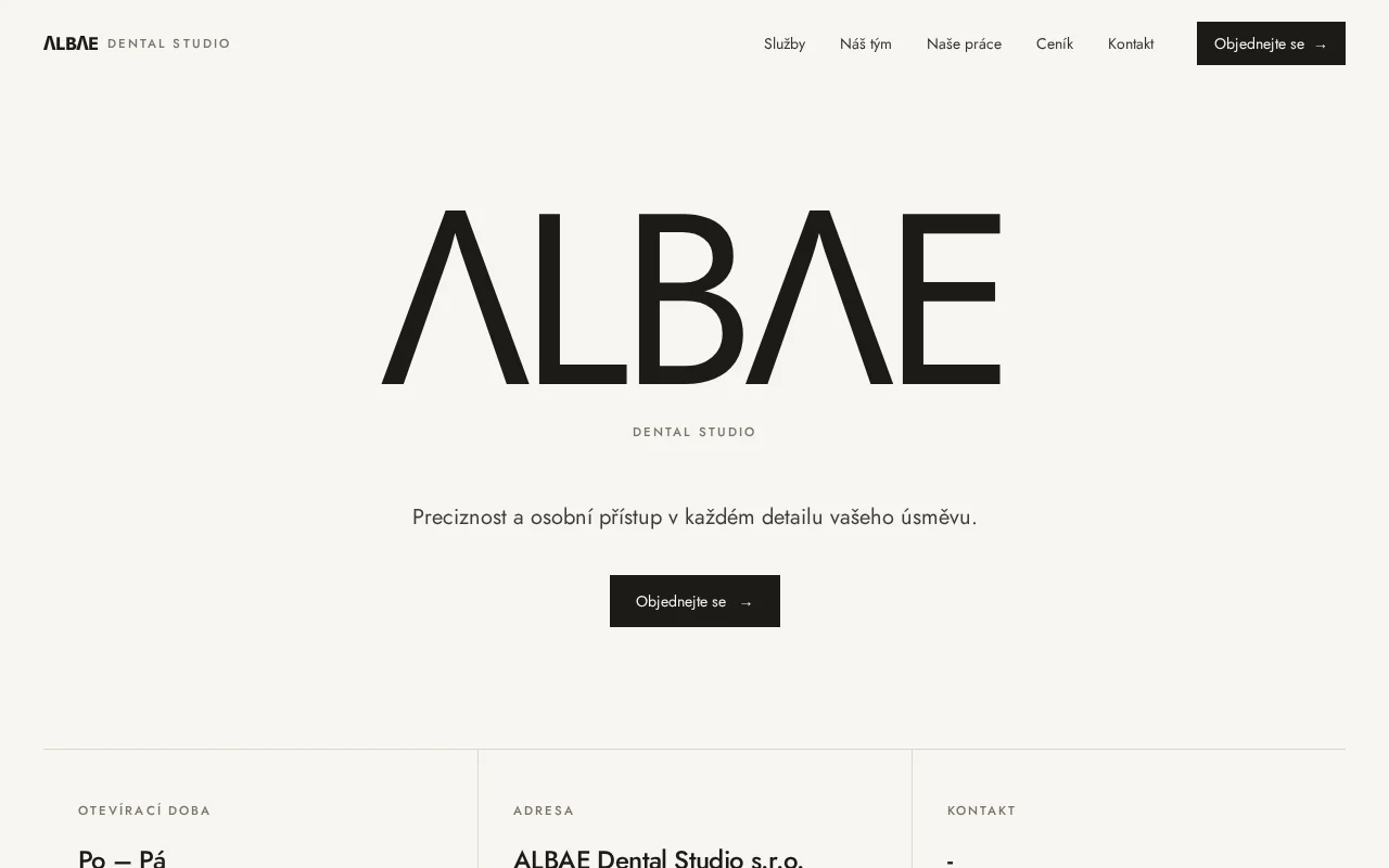 Náhled webu ALBAE Dental Studio