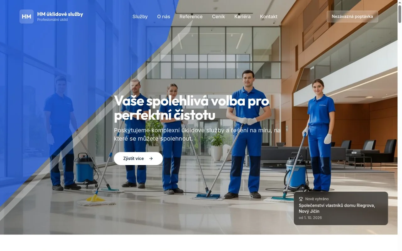 Náhled webu HM úklidové služby