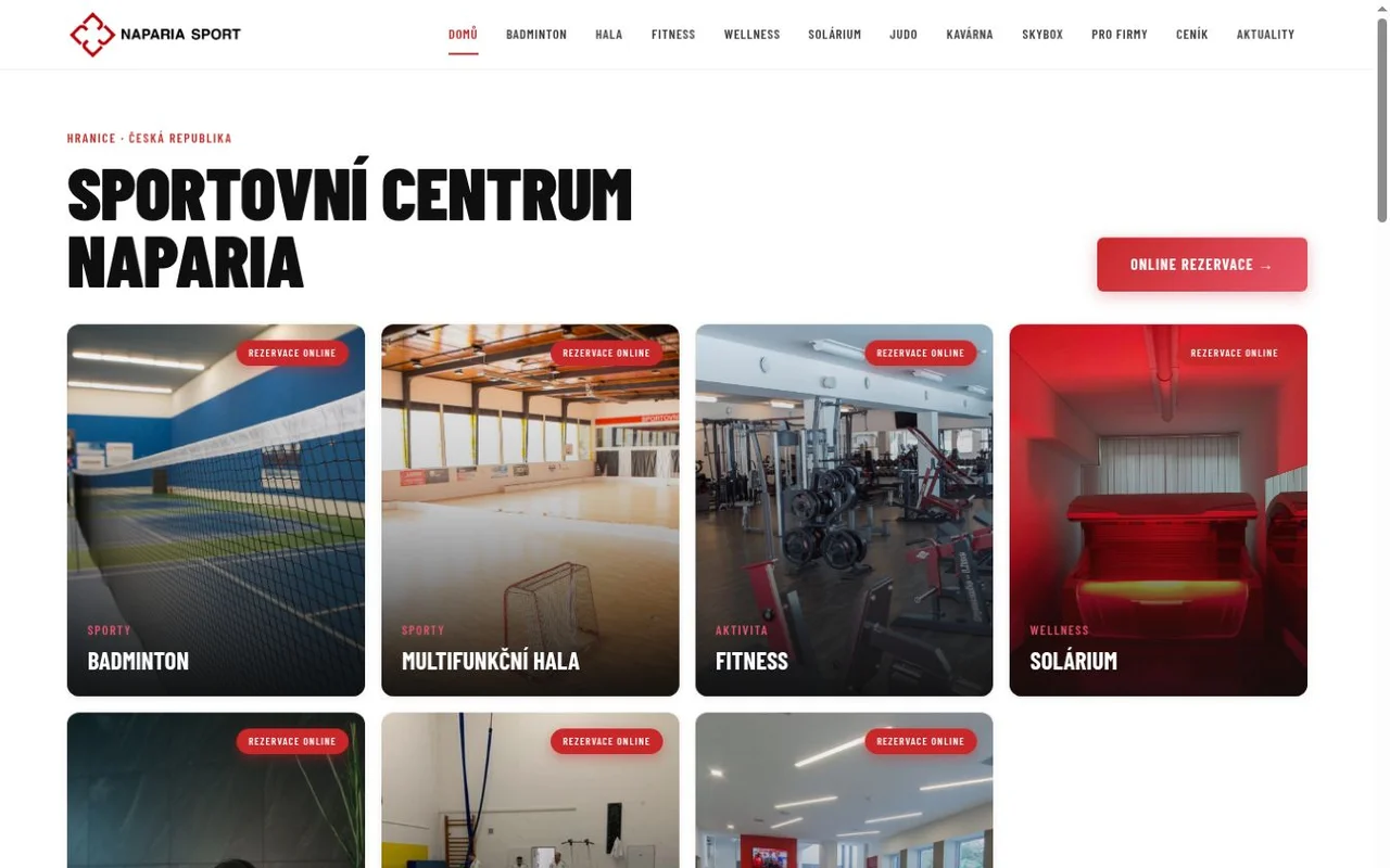 Náhled webu NAPARIA Sport